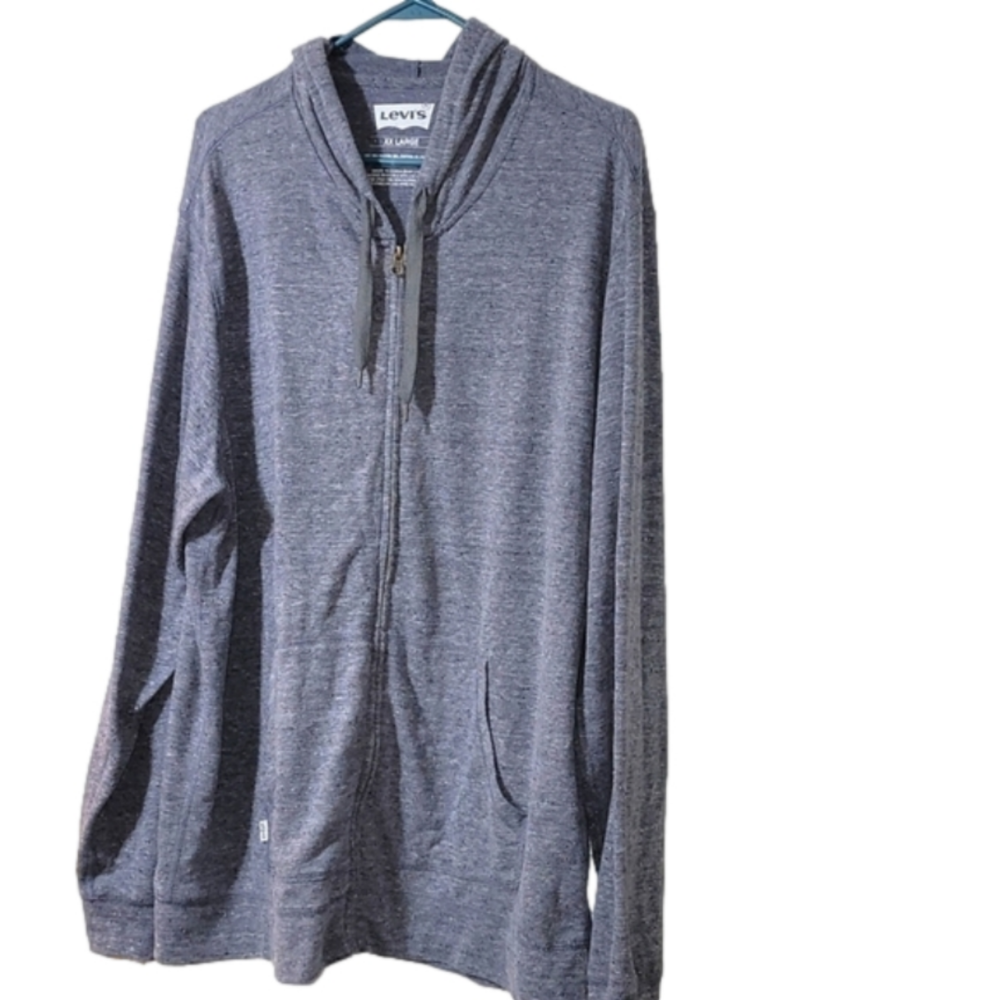 LEVI'S 𝅺heathered grey zipup Hoodie, XXL.  EUC